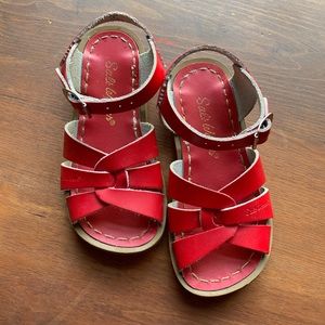 Salt water sandals- red toddler size 9